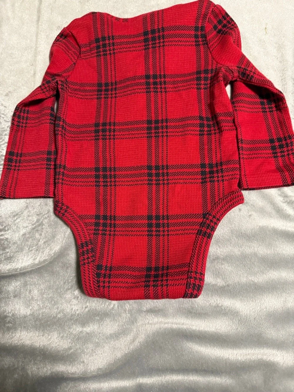 jumping beans Red & Black Plaid Long-Sleeve Baby Bodysuit - Picture 3 of 3